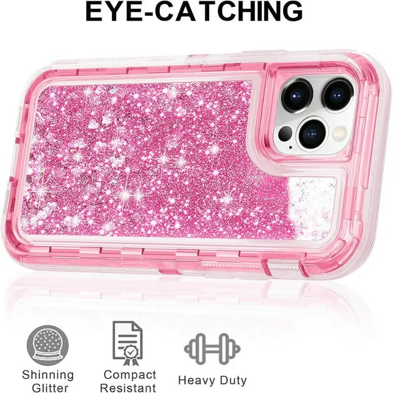 Liquid Glitter Shockproof Phone Case with 3D Sparkly Cover and Anti-Scratch Design