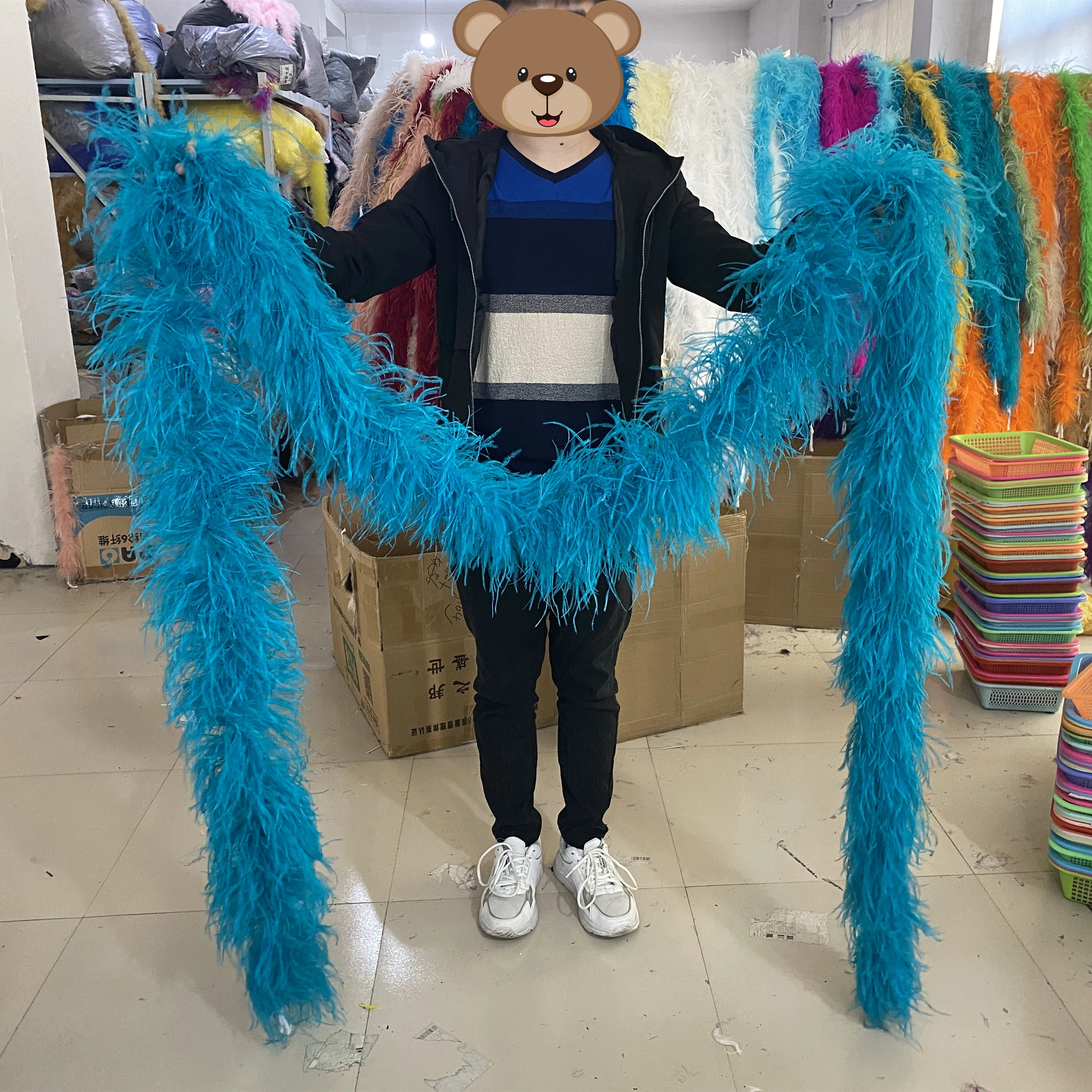 3Meter Fluffy Ostrich Feather Boa Shawl Natural Ostrich Plume Decoration  Ribbon Scarf for Clothes Dresses Accessories Customized - AliExpress