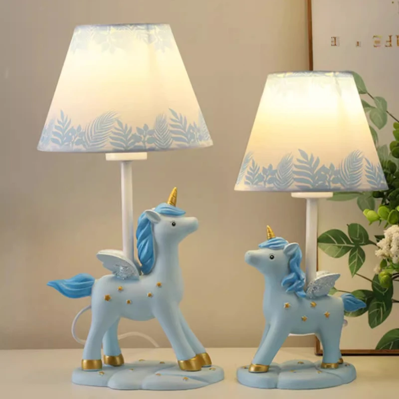 Children's Room Baby Room Table Lamps LED Cute Unicorn Lamp Nordic Creative Princess Room Boy Girl Bedroom Bedside Table Lights 5