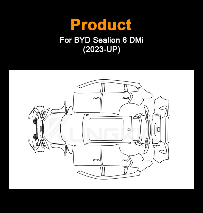 Für BYD SONG PLUS DM-i SEALION 6 DM-i 2023-2025 TPU Scheinwerfer Rückspiegel Film B C Säulen Vorgeschnittene Anti-kratz-schutz Film – Detail 5