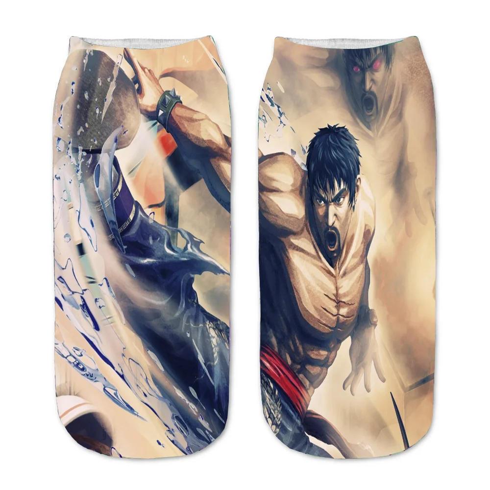 

Teenager Short Sock Kawaii Ankle Socks Anime China Kung Fu star 3D Printed Cartoon Straight Socks Men Women Short Sock