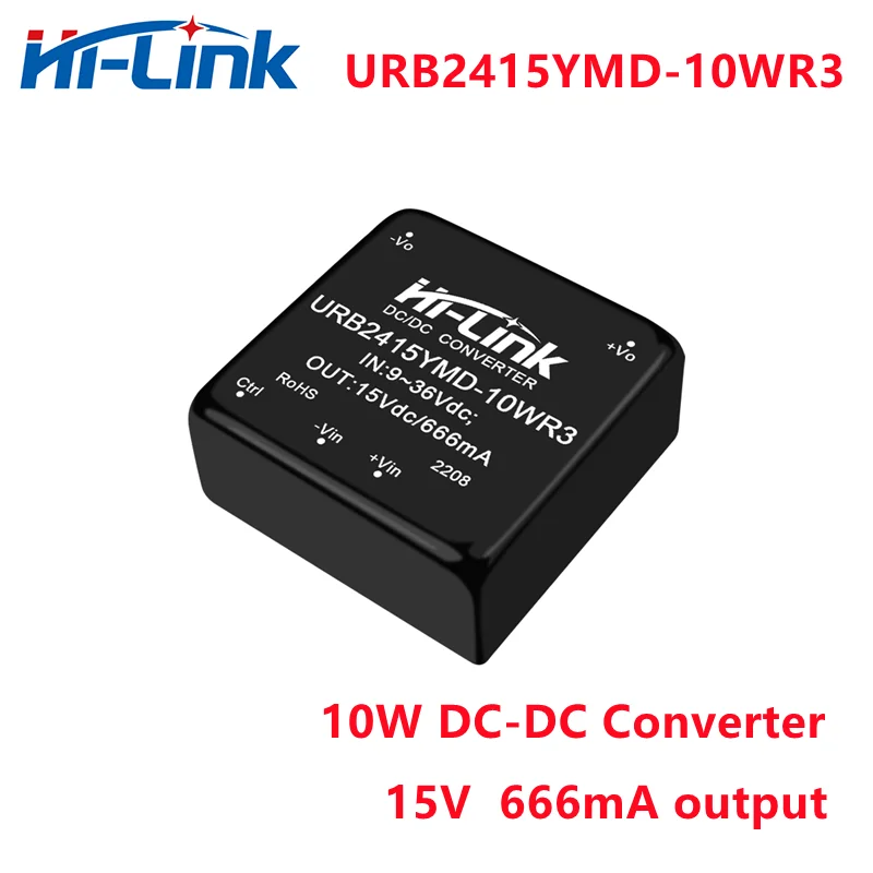 Switching Power Supply Hi-Link 10W DCDC Isolated Step Down Converter 24V to 3V 5V 9V 12V 15V 24V URB2405YMD-10WR3 for LED