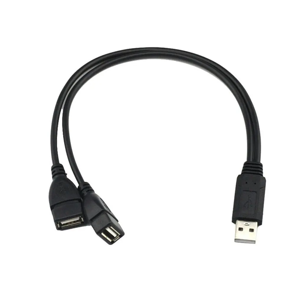

USB 2.0 a 1 Male to 2 Dual USB Female Data Hub Power Adapter Y Splitter Cable Audio Line ONLENY