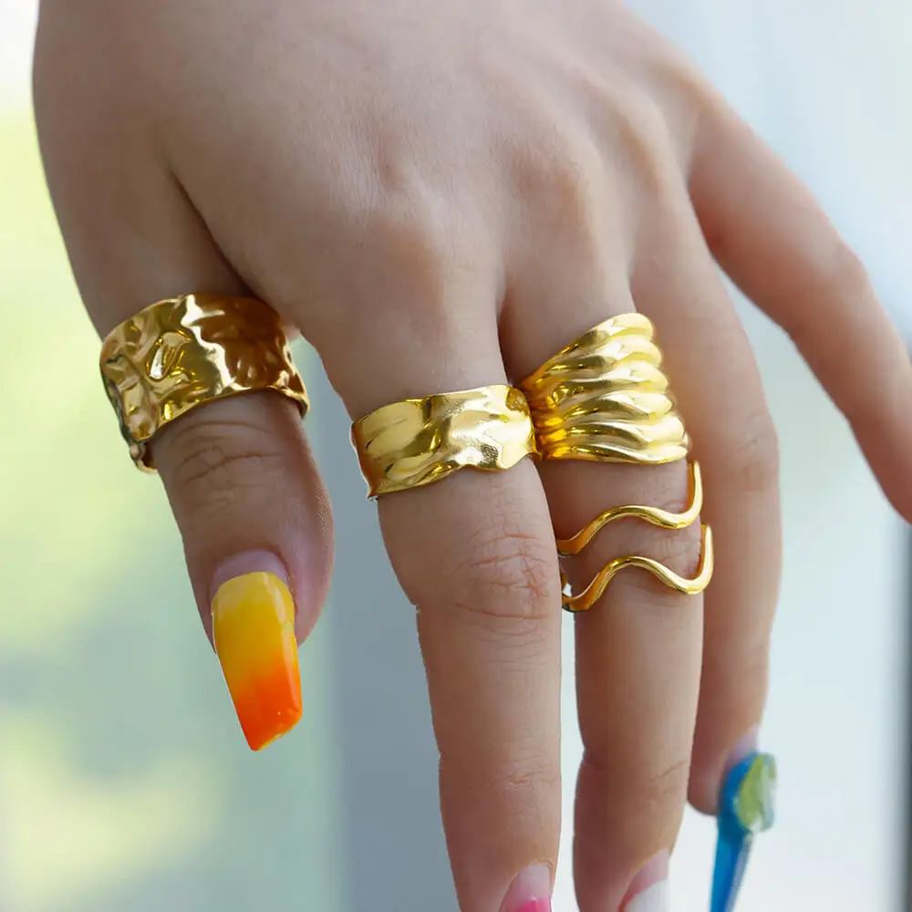No Brand Geometric Chunky Rings for Women