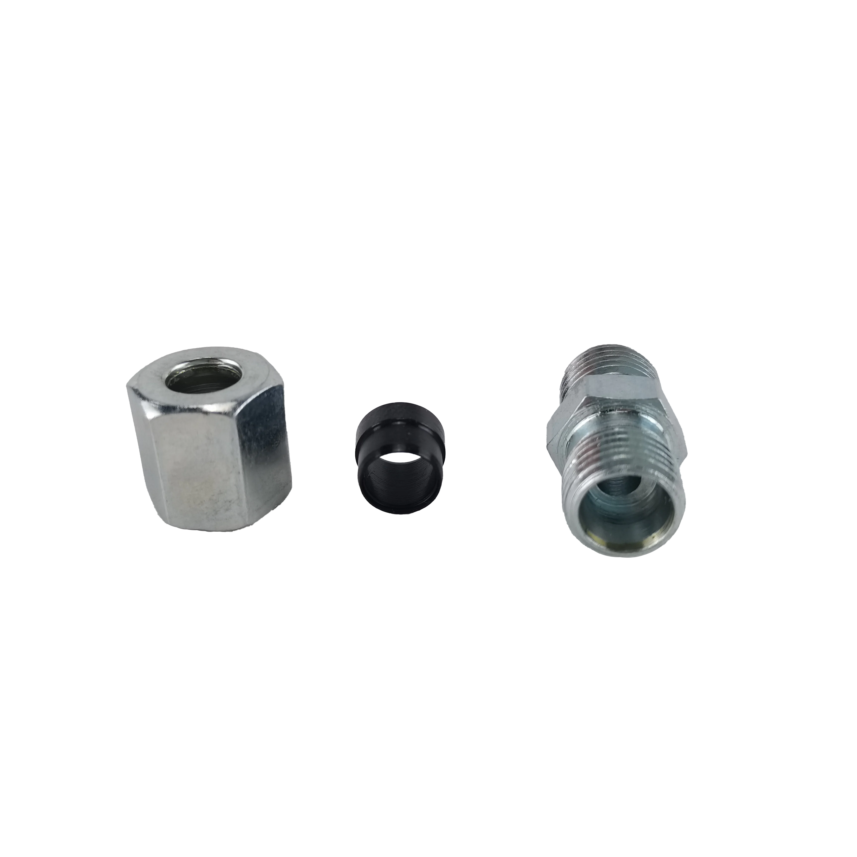 6mm To M6 M8 M10 1/8" BSP Male ThreadWhite galvanized oil pipe joint Ferrule Tube Pipe Fitting Connector --20pc/bag