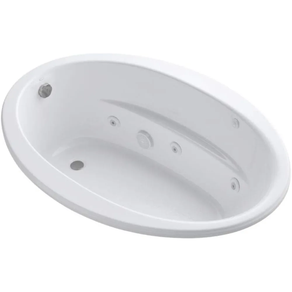 K-1162-S1-0 Sunward ExoCrylic Drop-In Whirlpool with End Drain, White, 60 x 42-Inch 2