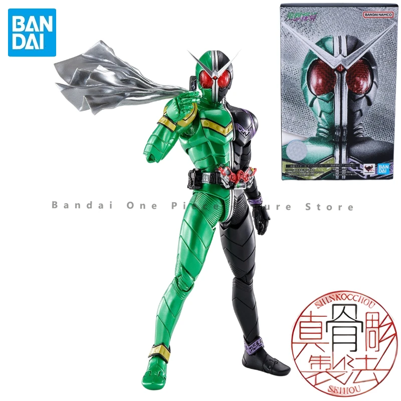 

In Stock Original Bandai SHF Real Bone Sculpture Kamen Rider W Hayate Ace Form Action Figure Ornament Animation Toy Gift Model