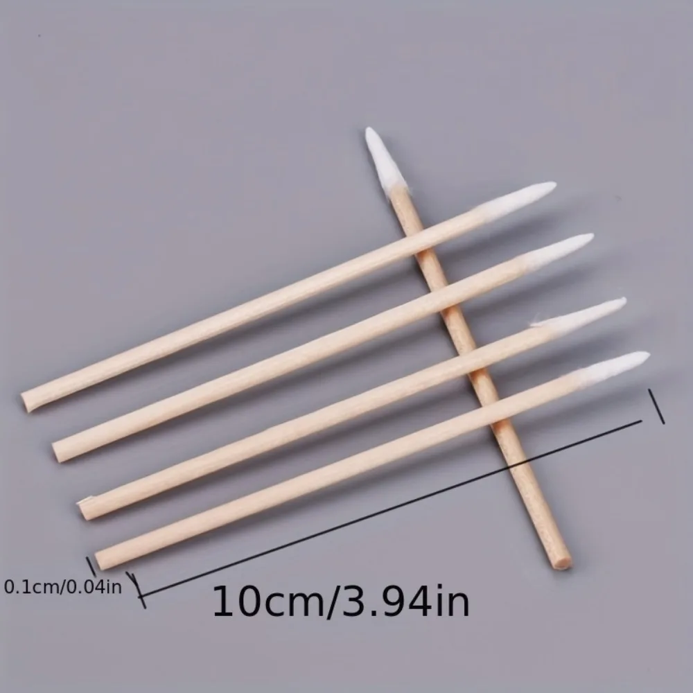 900/100/300pcs Disposable Wooden Micro Bud Swabs Lint Free Eyelash Extension Glue Removing Tools Makeup Mini Brush 2