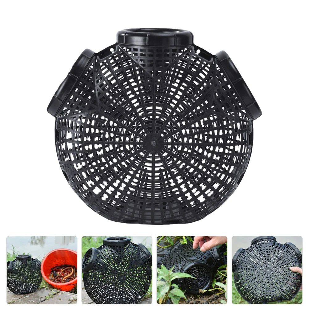 

Portable Nets Bait Fishing Traps Cast Cage Mesh for Catching Small Eels Crawfish Lobster Minnows Shrimp Black