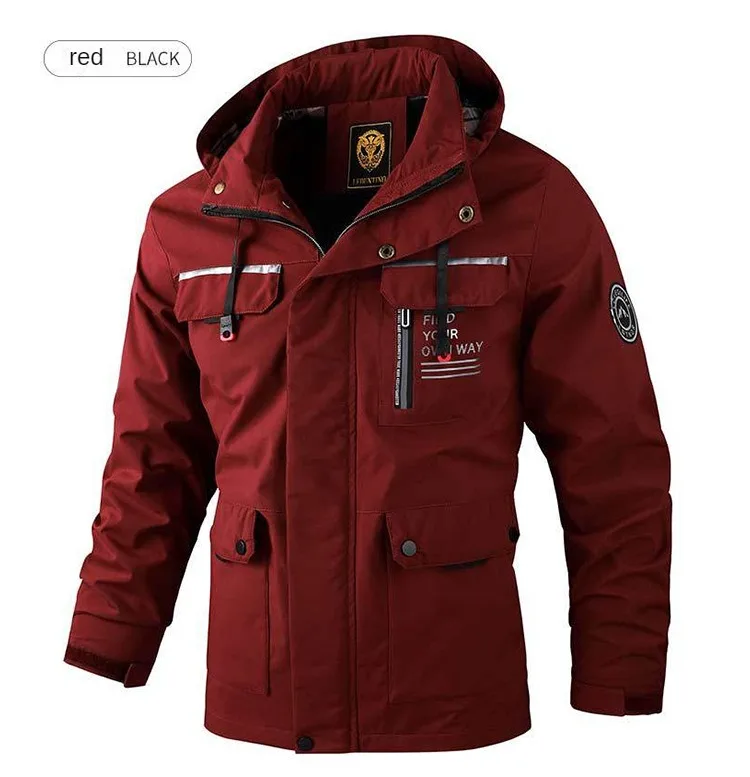 2023Casual High Quality Jacket Men's Hooded Windbreaker Outdoor Warm Clothing Lightweight Waterproof Fashionable Cold Protection
