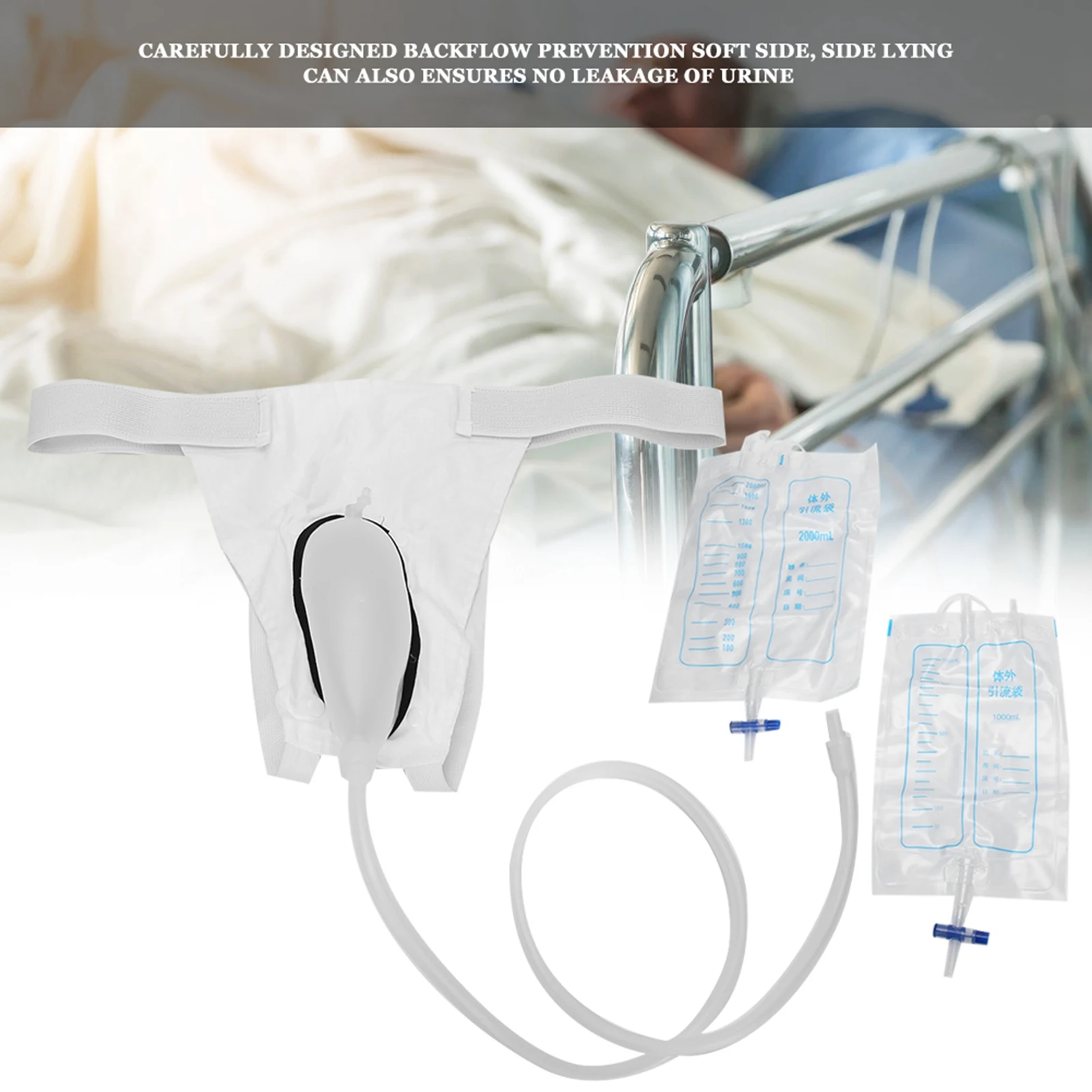 Male Urine Bag Silicone Urinal Urine Bag Collection Reusable Silicone for Men Elderly Bedridden Patients male urine collector