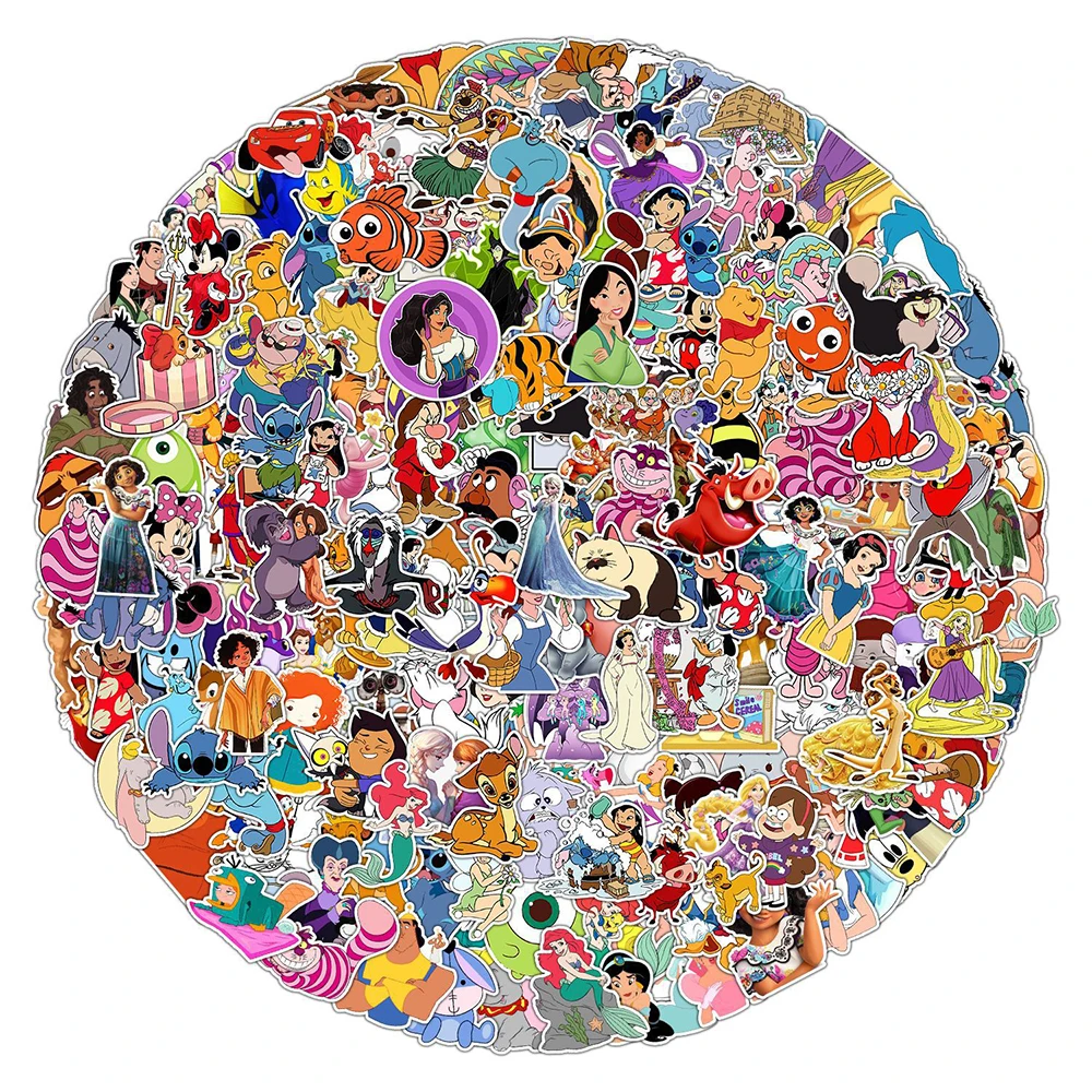 

10/50/100/200pcs Cute Disney Character Mickey Mouse Princess Stickers Laptop Luggage Phone Scrapbook Graffiti Sticker Kid Toy