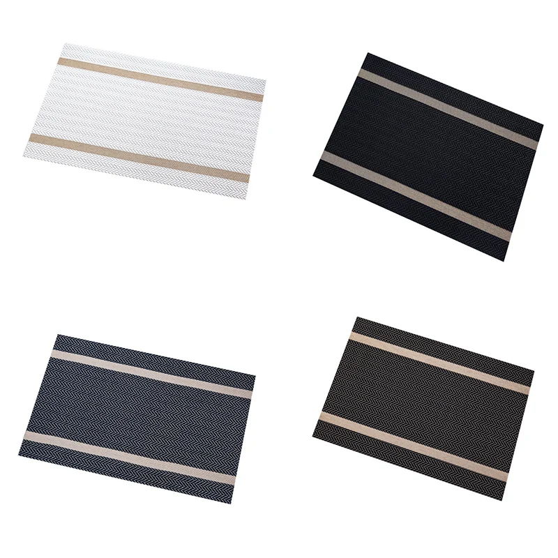 30X45Cm Mensola Individuale Tejido De Pvc A Rayas, Manteles Individuales Elegantes De Alta Calidad Para Mesa De Comedor