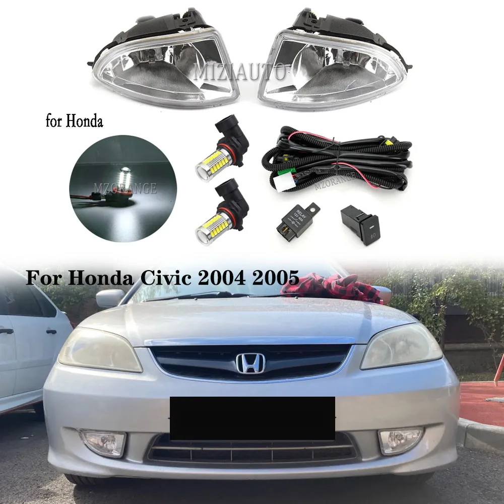 FogLightsForHondaCivic20042005HeadlightLedFrontBumperHalogen