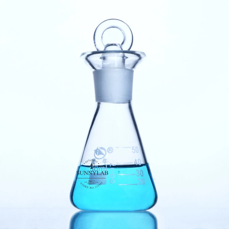 1Pcs 50ml to 1000ml Glass iodine flask conical flask Standard caliber High borosilicate GG-17 GLASS Iodine measuring bottle