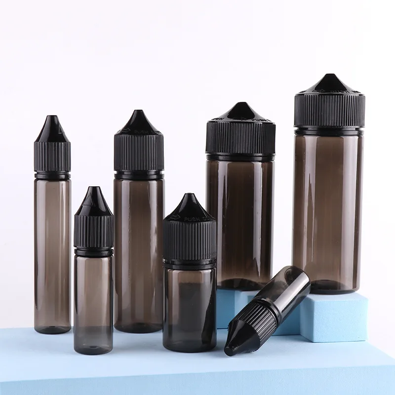 애완 동물 플라스틱 스퀴즈 병 100 개 30ml-120ml, 변조 방지 캡, 빈 드립 병 향수, 여행용 휴대용 주스 샘플 용기