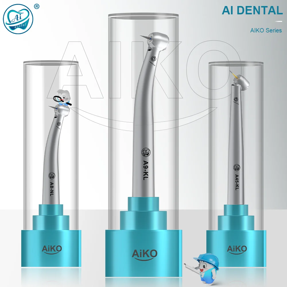 

AI DENTAL New AiKO Series LED/Miniature/Torque/45-degree angle Head High Speed Air Turbine Handpiece connect K/N/M4/B2 Coupling