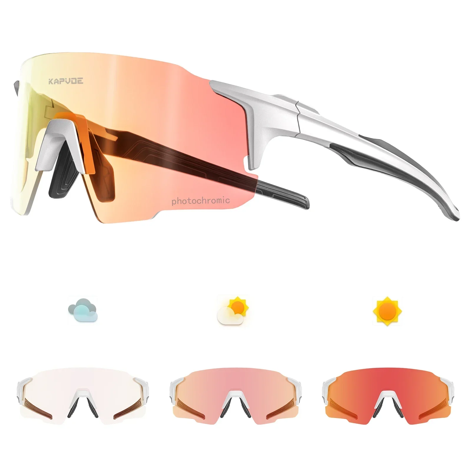 

Kapvoe Photochromic Sunglasses Cycling Outdoor Sports Bike Glasses Man MTB Running Glasses Women Eyewear Bicycle UV400 Goggles