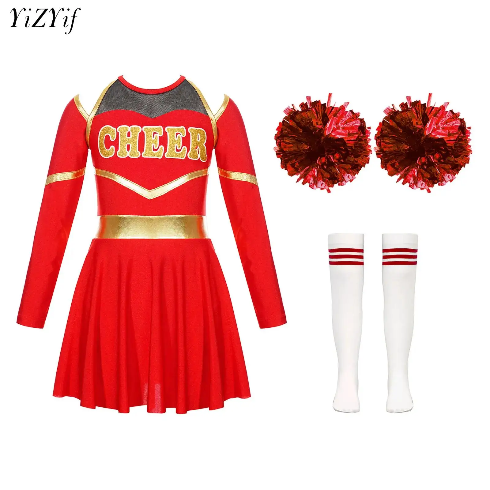 

Детское платье с открытыми плечами и длинным рукавом