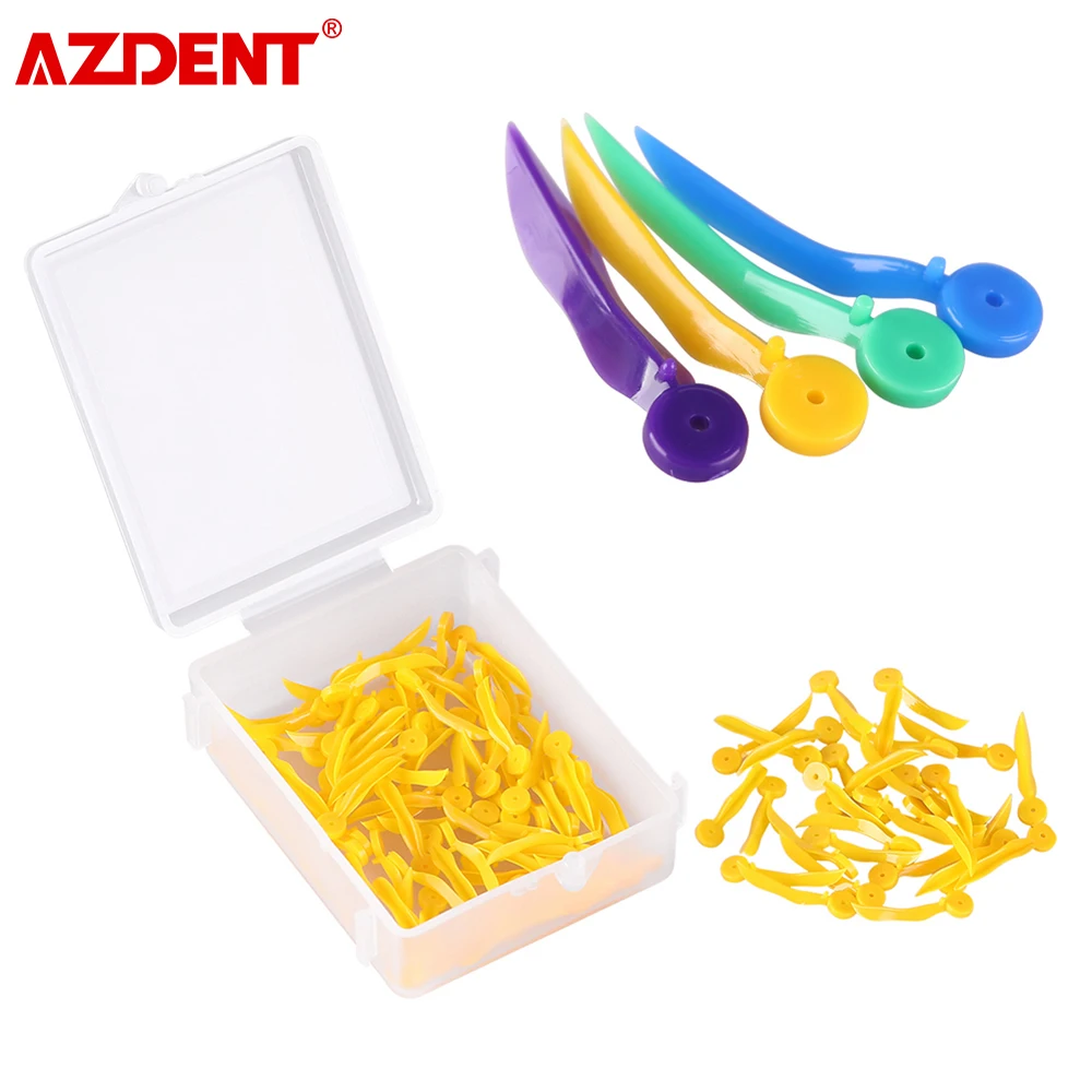 

100pcs AZDENT Dental Disposable Tooth Gap Wedge with Hole All 4 Sizes Dental Wedges Medical Grade Plastic Dentistry Lab Tools