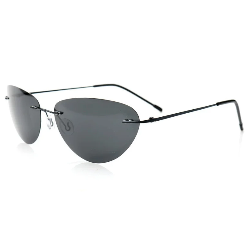 Polarized Ultralight Fashion Pilot The Matrix Neo Sunglasses Rimless Men Driving Brand Design Sun Glasses De Sol UV400 