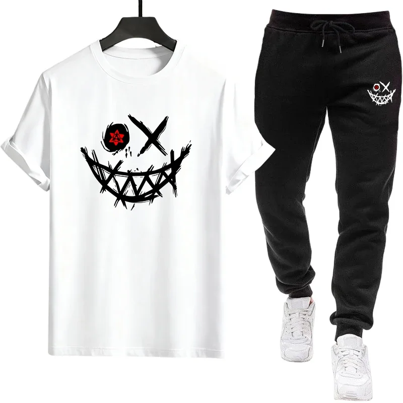 2026 New in T-Shirts Co-ords Summer Men Tracksuit Crew Neck Tshirt and Sports Sweatpants Male Home Outdoor Comfort Casual Outfit