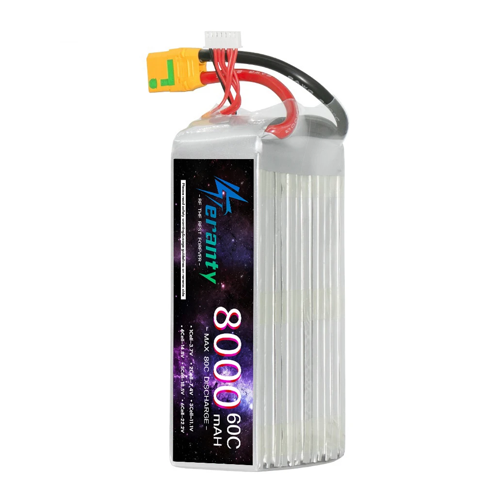 Batterie LiPo 6S 22,2V 5000mAh 50C RC avec connecteur XT60/XT90/EC5/EC8/T