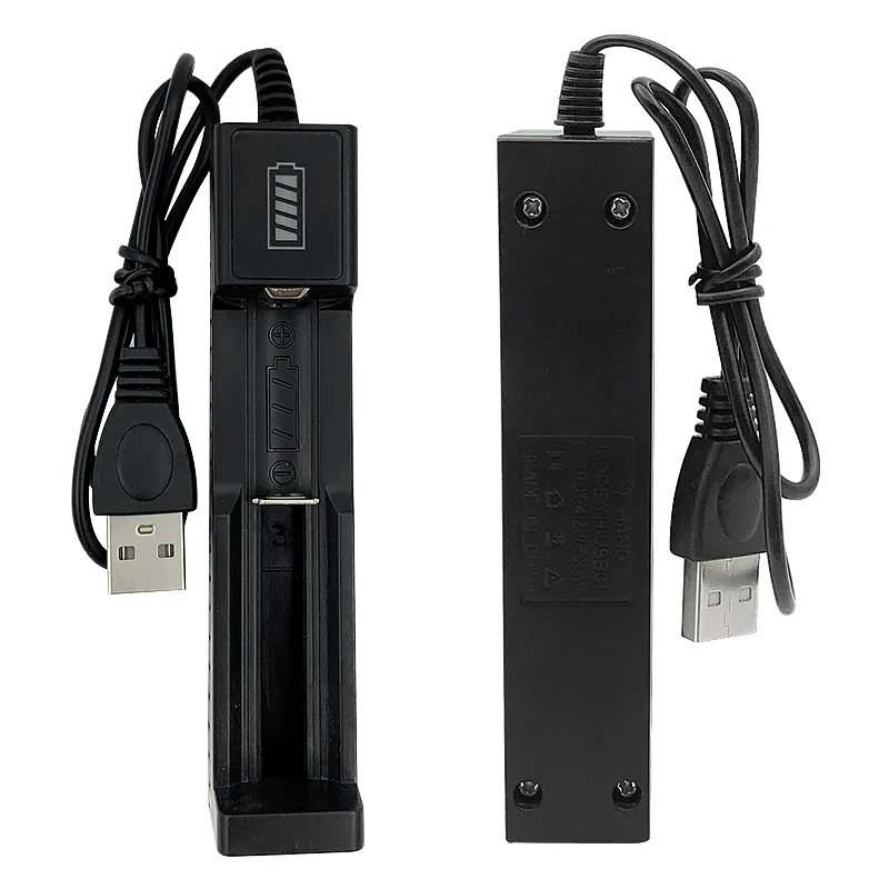 Battery Charger 18650 USB 3.7V Rechargeable Lithium Battery 1 Slot Charger Smart Quick Fast Charging For 14500 16650 14650 18500