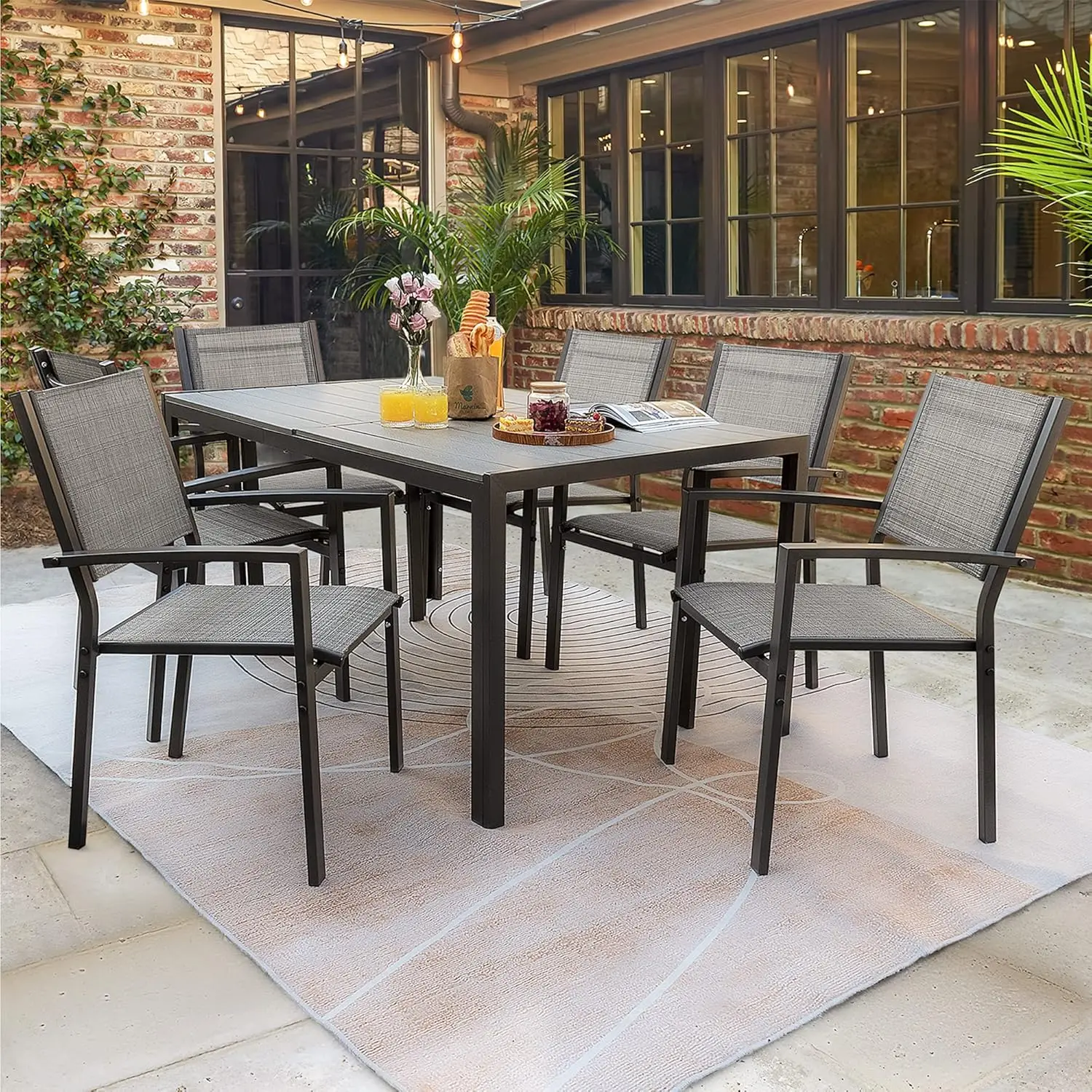 7 Piece Patio Dining Set Outdoor Furniture Set 2
