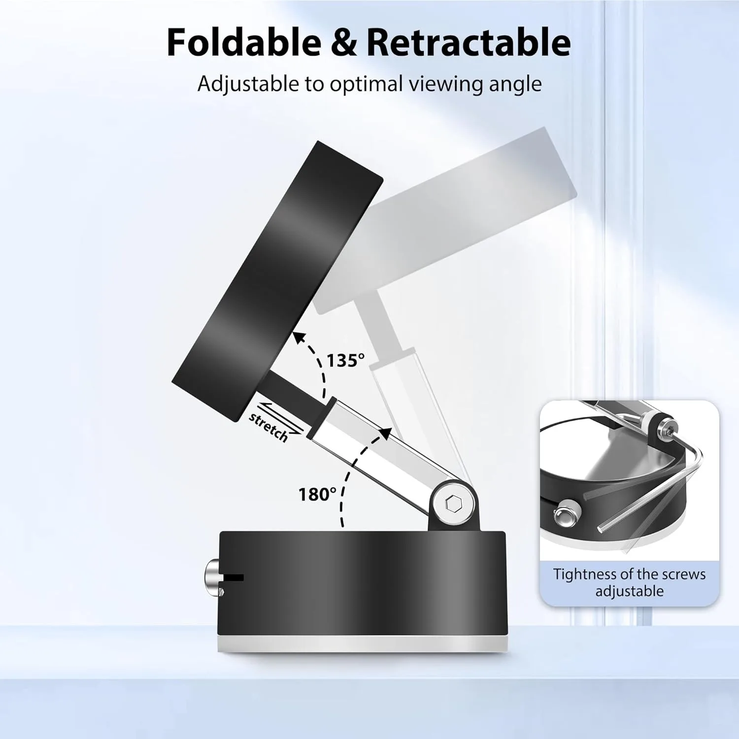 Car Vacuum Magnetic Suction Cup Phone Holder Foldable Suction Stand for iPhone 16/15/14/13/12 Pro Max For Car Mirror/Dashboard