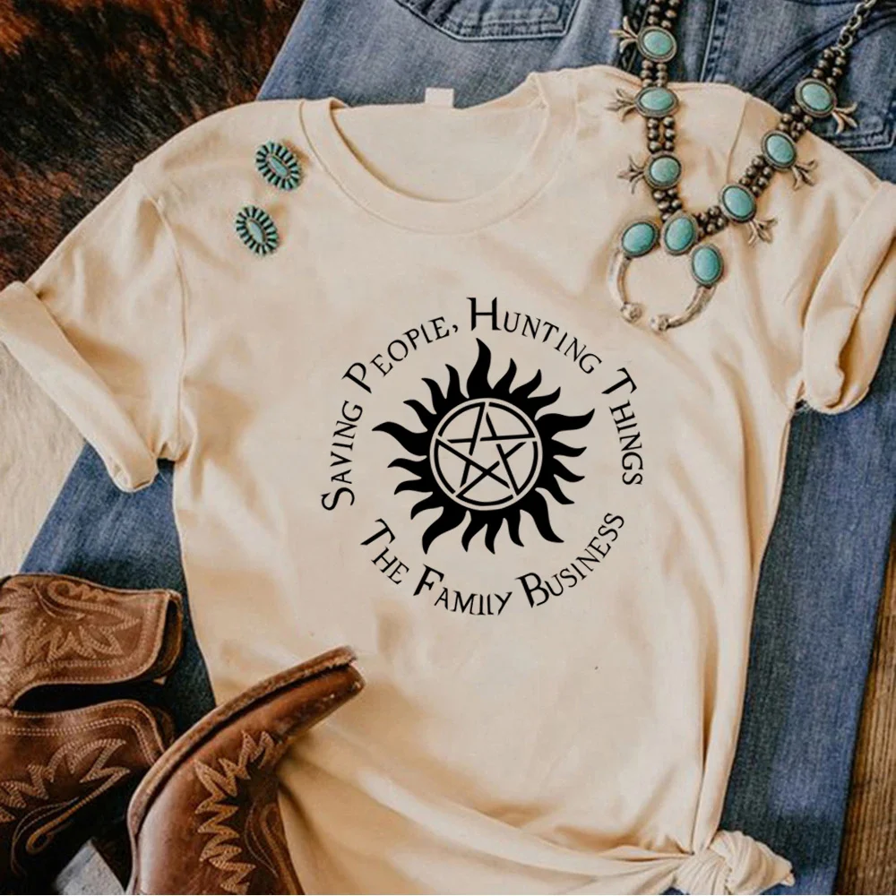 

Supernatural t-shirts women designer Tee female designer anime clothing
