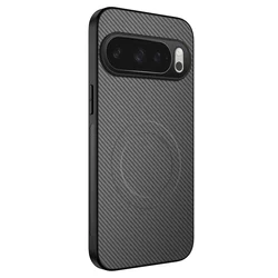 Premium Carbon Fiber Magnetic Wireless Charging Shockproof Case - Luxury Edition for Google Pixel 9A (Gray)