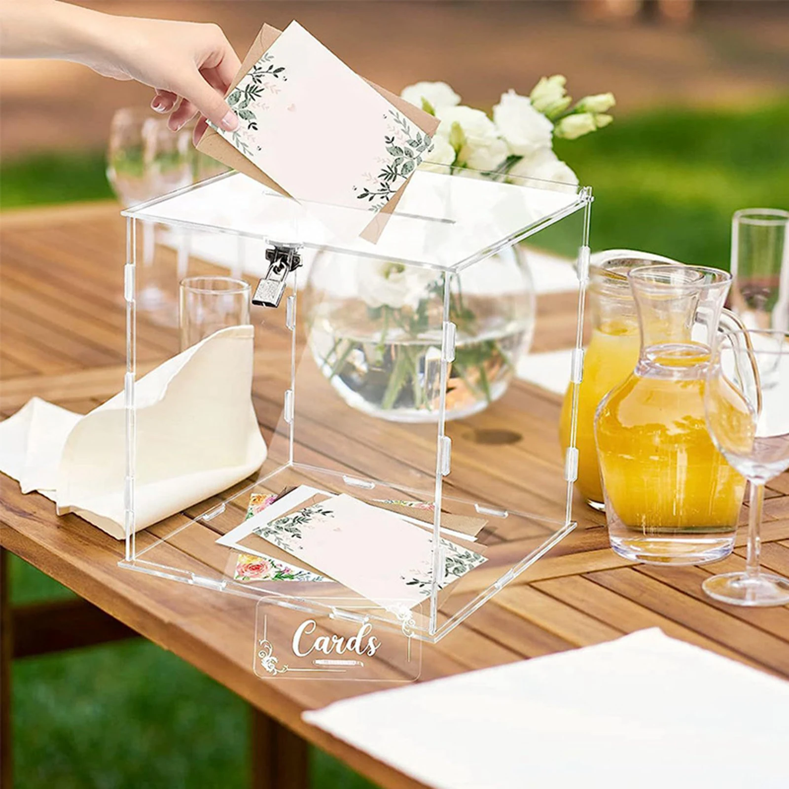 Acrylic Wedding Cards Box Elegant Wedding Keepsake Box DIY Envelop Gift Card Money Gift Holder Party Decor