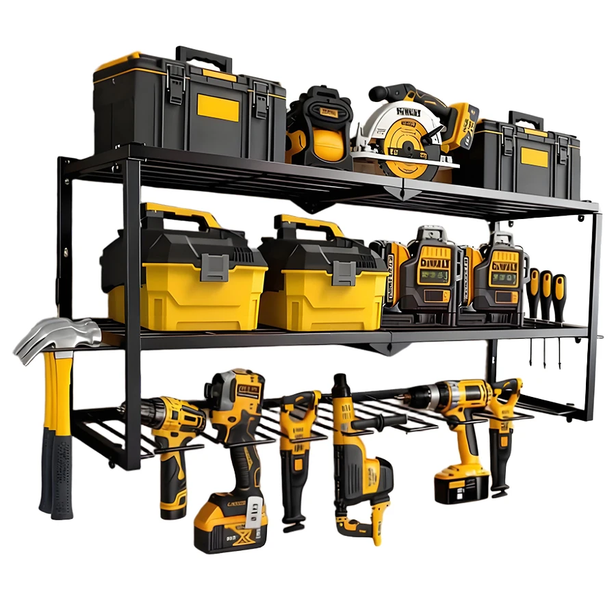 Tool Organizer Shelf-Pegboard Hook System For Cordless Drill Racks Garage Tool Storage & Workspace Efficiency Tool Wall Panels. — view 6