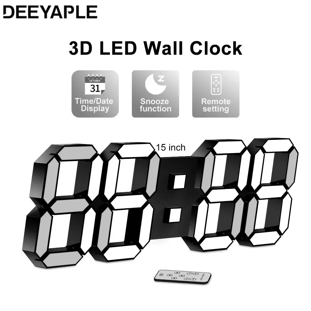 SZXUBEI Bedroom Modern Watch Wall Clock Digital Wall Led Design