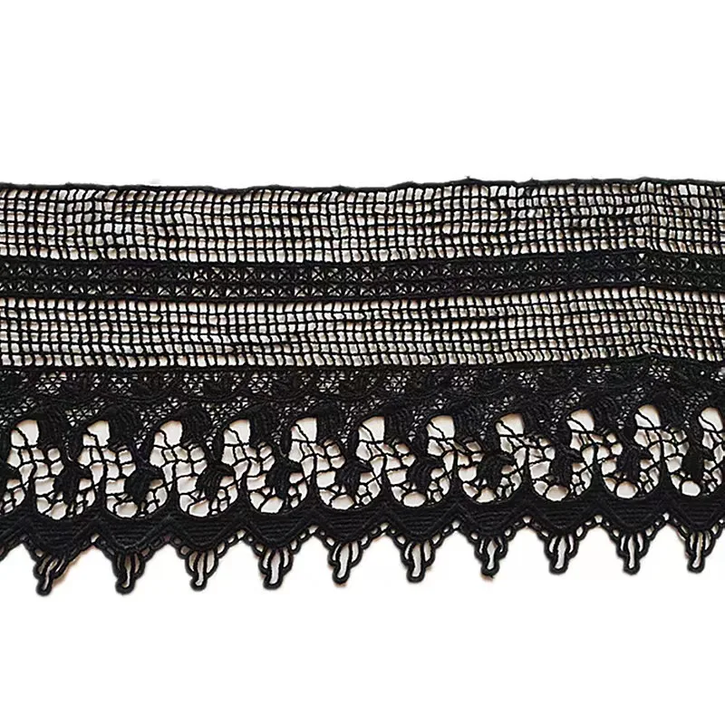 Afrikanische spitze stoff hohe qualität spitze hochzeit dekoration trim DIY 1yard Wasser löslich Baumwolle stickerei breite spitze stoffe – Detail 8