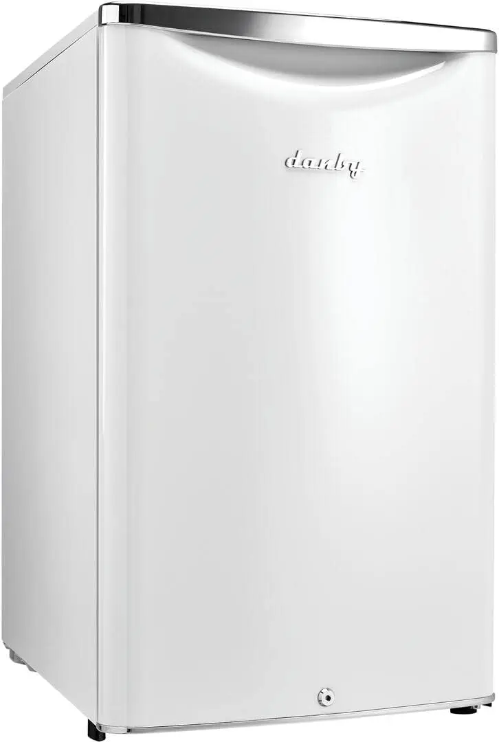 4.4 Cu.Ft. Mini Fridge Compact Refrigerator For Bedroom Living Room Bar Dorm Kitchen Office E-Star In Pearl White With Lock