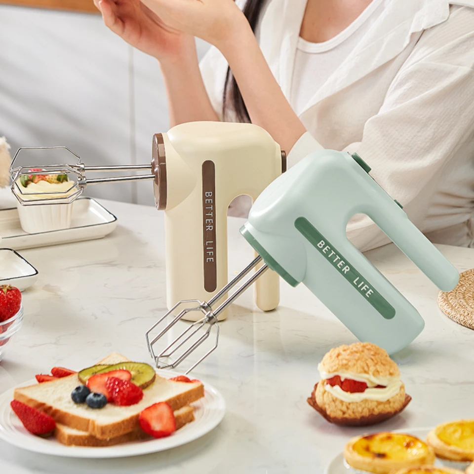 

Electric egg beater Handheld wireless charging egg beaterHousehold dual head multi stage multifunctional mixer ElectricHandMixer