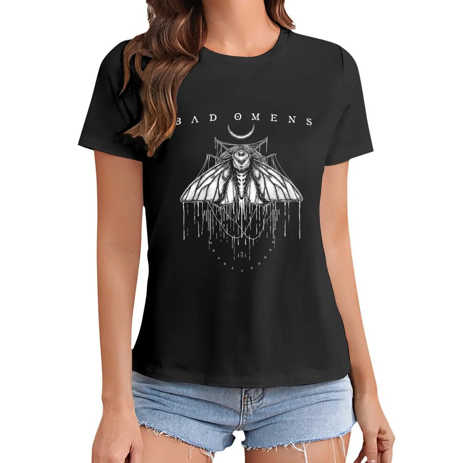 

Moth T-Shirt korean fashion oversized Women tops