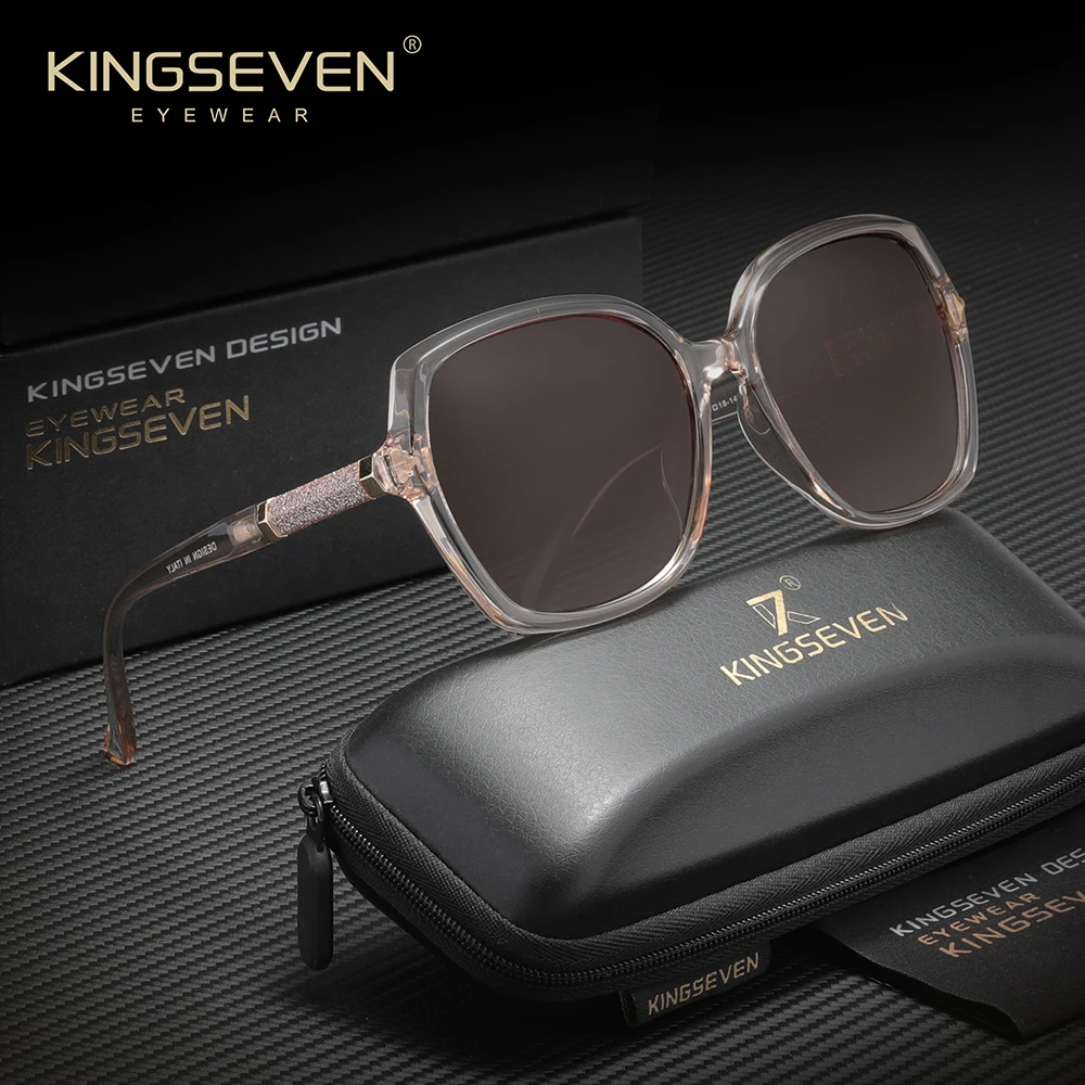 KINGSEVEN Polarized Women's Sunglasses with Butterfly Large Frame and UV400 Protection