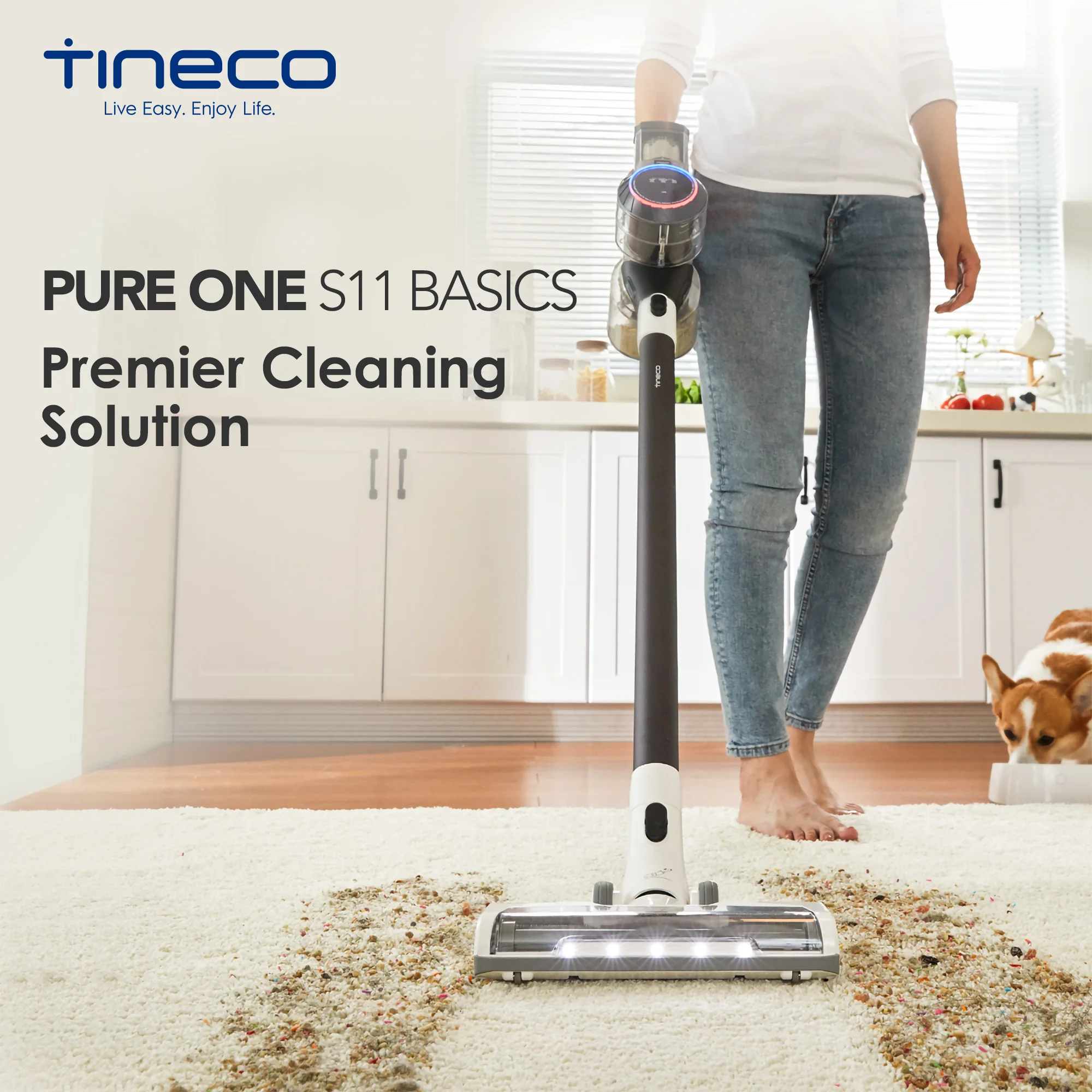 Tineco 퓨어 원 S11 기본 진공 청소기, 스마트 무선 바닥 걸레, 가정용 L..