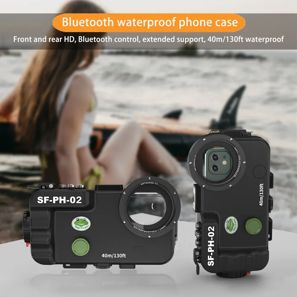 40m IPX8 Waterproof Bluetooth Diving Case For iphone 15 Promax 16 14 13 12 pro max Underwater Smart Dive Photography Equipment