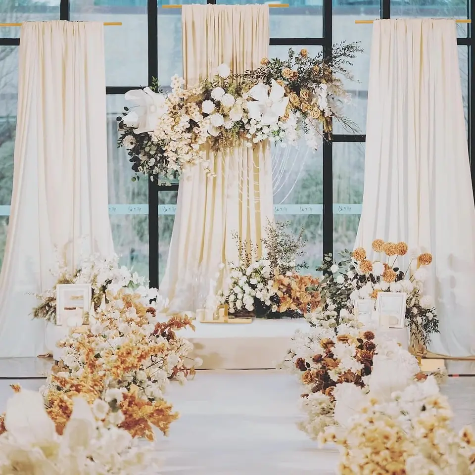 Adjustable Wedding Fabric Backdrop Stand Set