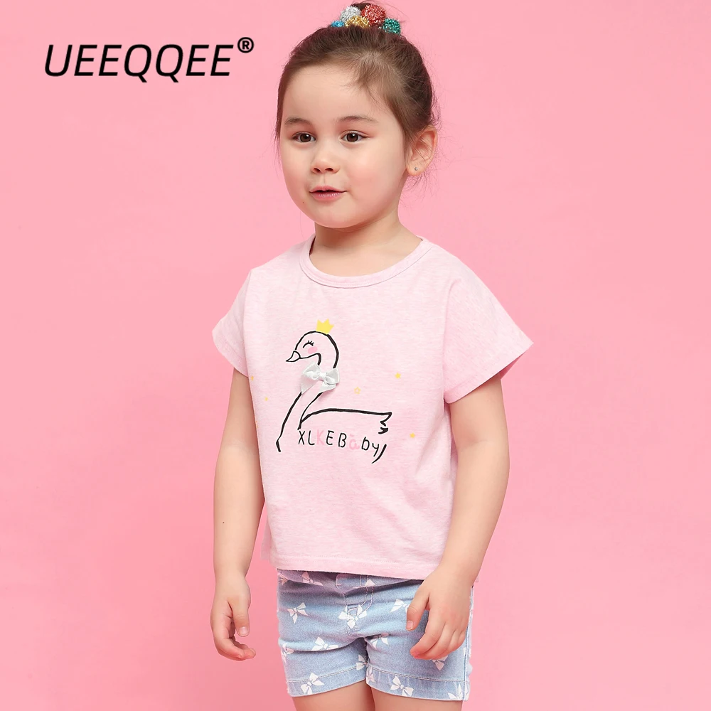 Soft Cotton 2023 Summer School Children T Shirts Casual Little Girls