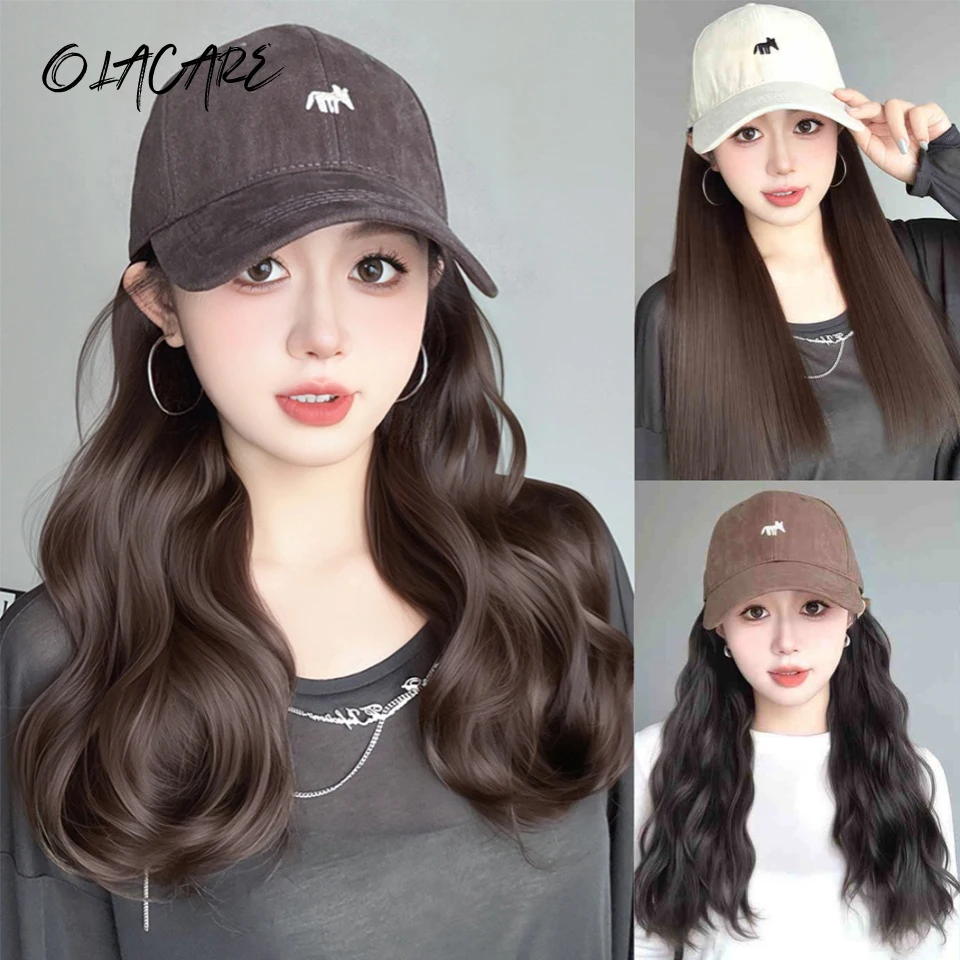 Synthetic Straight Hair Wig Cap for Women Black Brown