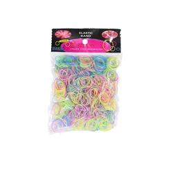 Rainbow Loom Crafting Kit: 600-Piece Rubber Band Refill with Hooks for DIY Jewelry and Accessories (Luminous Mix)