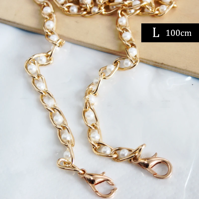 

40-120cm Women Imitated Pearl Bag Chain Replacement Long Crossbody Shoulder Bag Strap Handbag Female Handle Belt Bag Parts