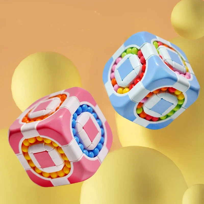 Rotating Bean Intelligence Fingertip Cube for Kids Finger Gyro Antistress Cube Learning Educational Magic Disk Toy Children 4
