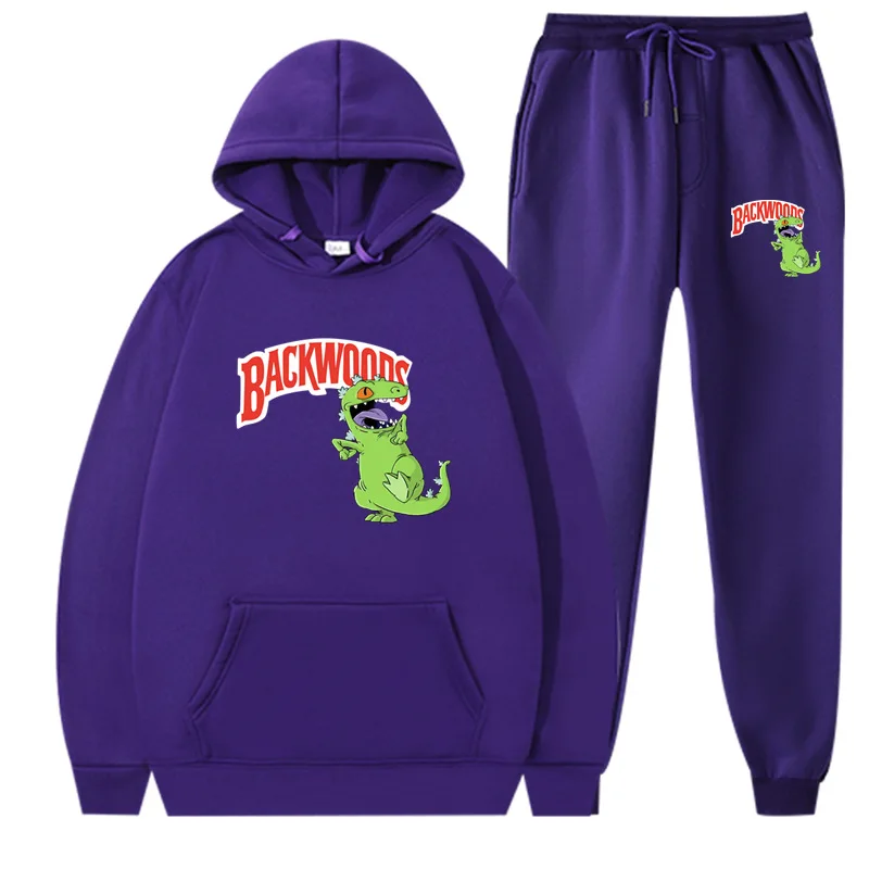 2024 Autumn And Winter Brand Backwoods Men's Suit Fleece Hoodie  Trousers Thick Warm Sports Women's 3
