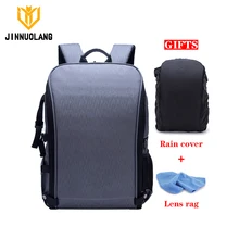 JINNUOLANG Large Capacity Photography Camera Waterproof Backpack DSLR Shoulders Bag With Rain Cover For Canon Nikon Sony Pentax